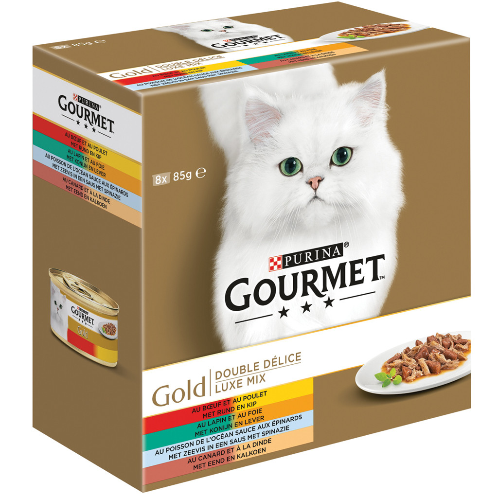 Gourmet kattenvoer Gold Luxe Mix 8 x 85 gr